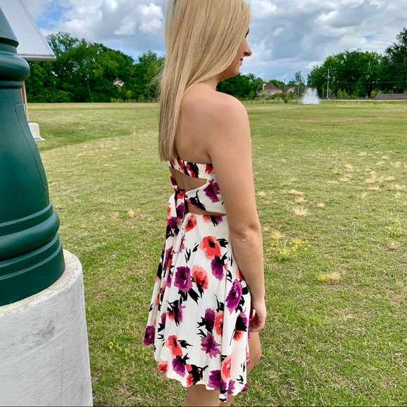 FOREVER 21 Strapless Tie Back Floral Print Dress Small - Picture 3 of 5